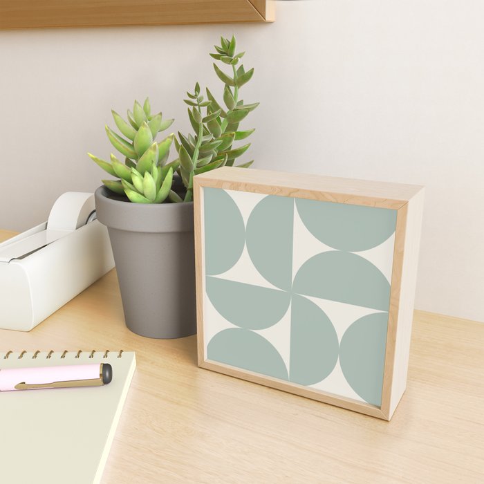 Bauhaus Mid Century Modern Geometric XII Sage Green Mini Art Print Gallery Image 2
