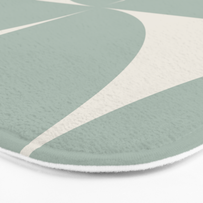 Bauhaus Mid Century Modern Geometric XII Sage Green Bath Mat Gallery Image 3