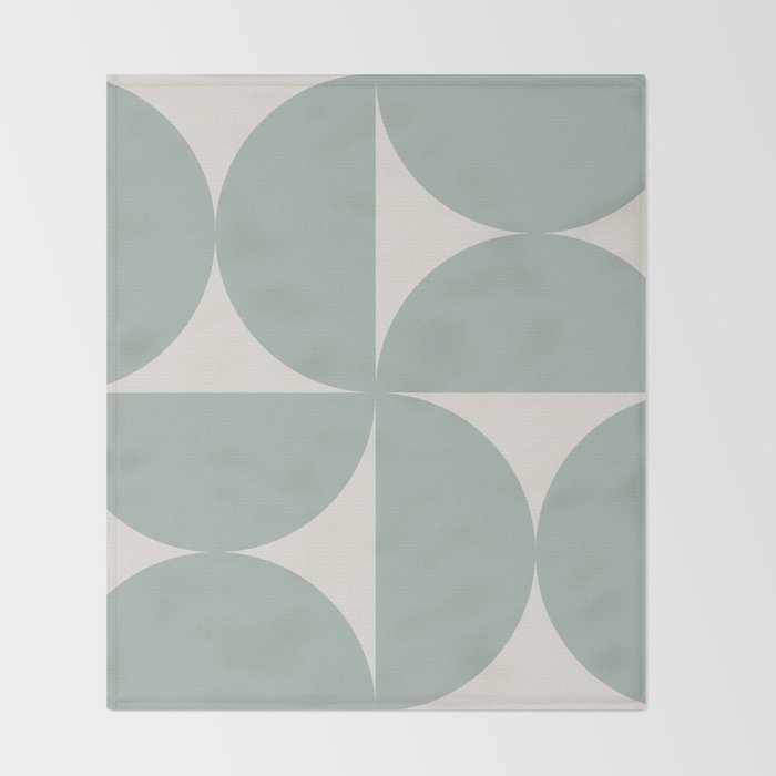 Bauhaus Mid Century Modern Geometric XII Sage Green Throw Blanket Gallery Image 2