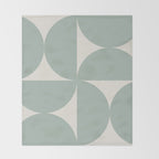 Bauhaus Mid Century Modern Geometric XII Sage Green Throw Blanket Gallery Image 2
