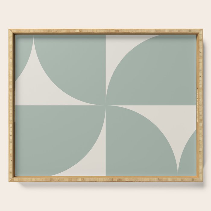 Bauhaus Mid Century Modern Geometric XII Sage Green Serving Tray Gallery Image 1