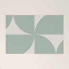 Bauhaus Mid Century Modern Geometric XII Sage Green Welcome Mat Gallery Image 1