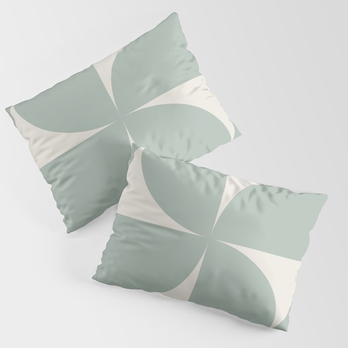 Bauhaus Mid Century Modern Geometric XII Sage Green Pillow Sham Gallery Image 1
