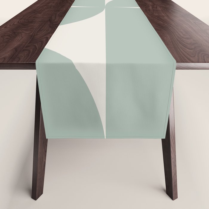 Bauhaus Mid Century Modern Geometric XII Sage Green Table Runner Gallery Image 1