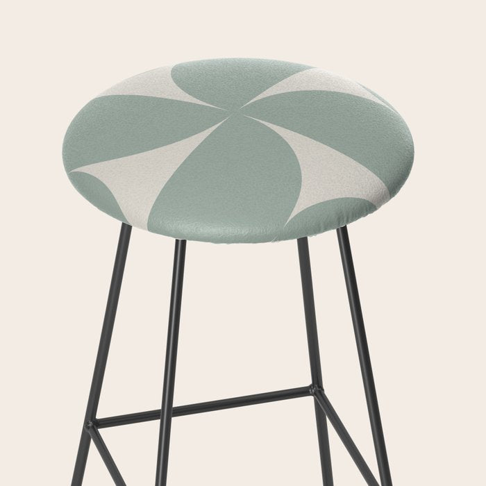 Bauhaus Mid Century Modern Geometric XII Sage Green Stool Gallery Image 2