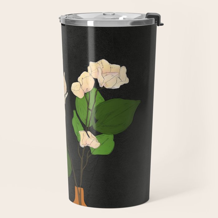 Branches Blooming Black Travel Mug Gallery Image 2