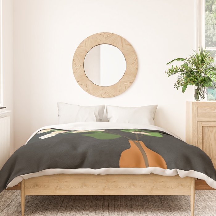 Branches Blooming Black Duvet Cover Gallery Image 3