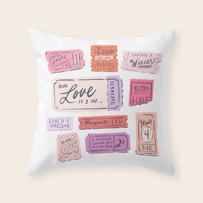 Ticket to Love Throw Pillow Gallery Image 6