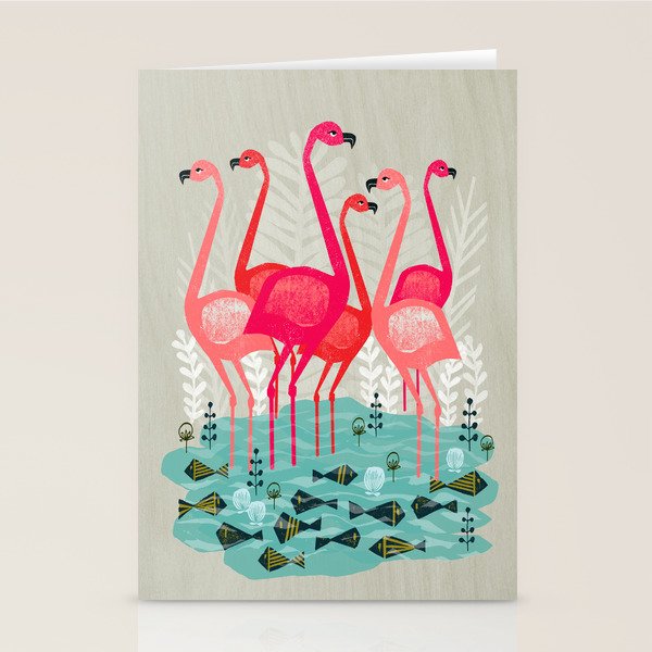 Flamingos by Andrea Lauren  Stationery Card Gallery Image 2