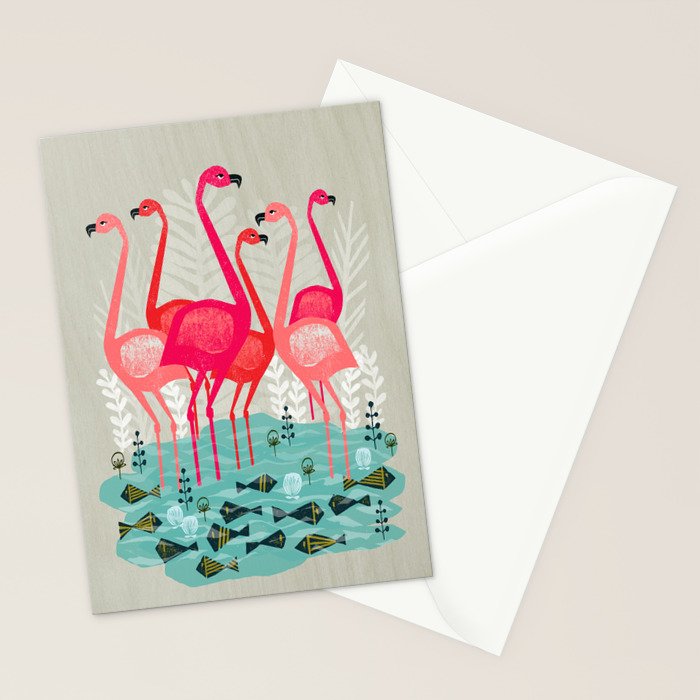 Flamingos by Andrea Lauren  Stationery Card Gallery Image 2