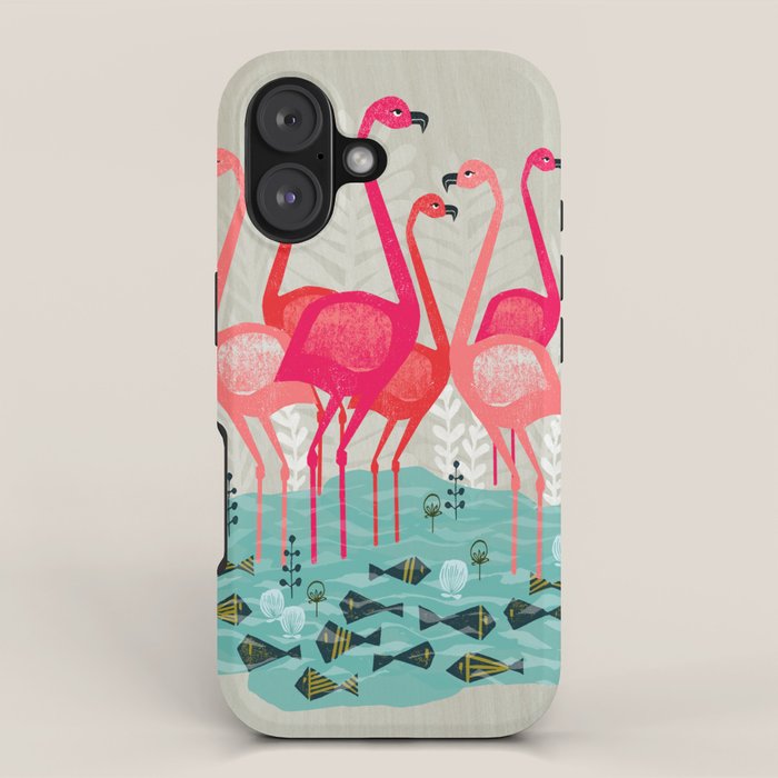 Flamingos by Andrea Lauren  iPhone Case Gallery Image 1