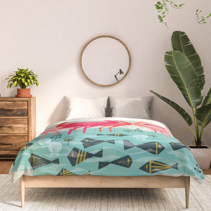 Flamingos by Andrea Lauren  Comforter Gallery Image 3