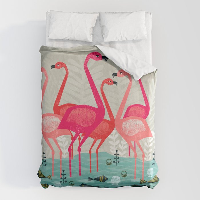 Flamingos by Andrea Lauren  Duvet Cover Gallery Image 6