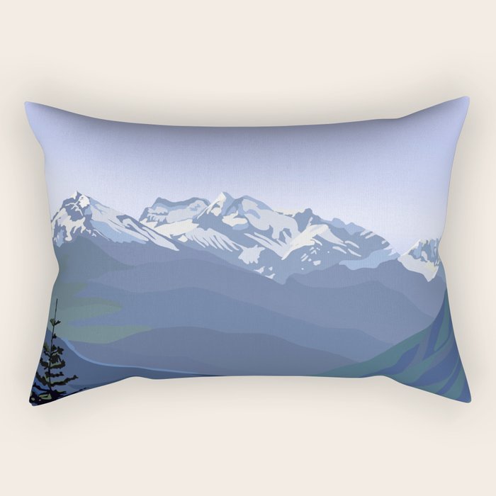 North Cascades National Park, Vintage Rectangular Pillow Gallery Image 1
