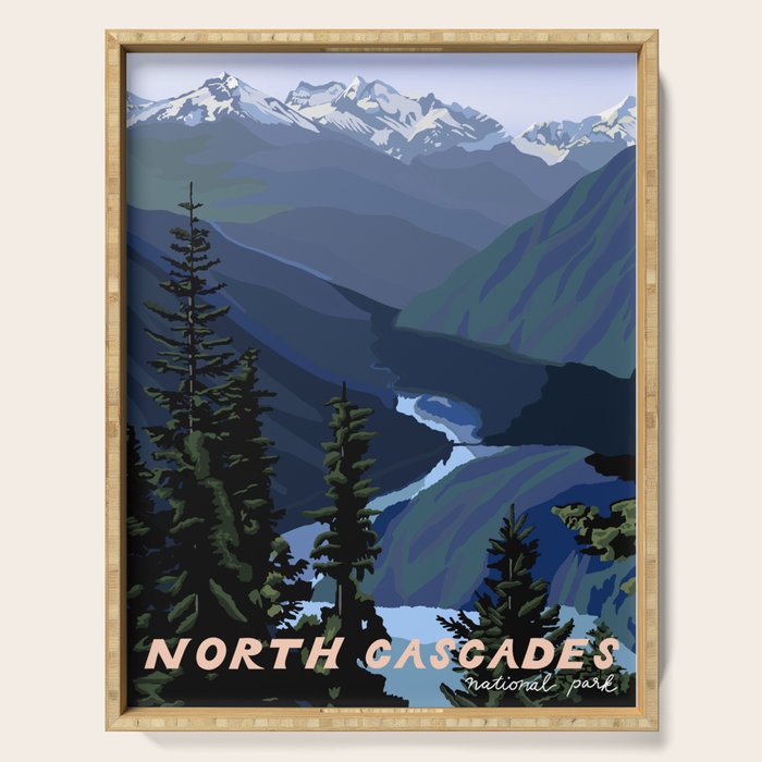 North Cascades National Park, Vintage Serving Tray Gallery Image 1