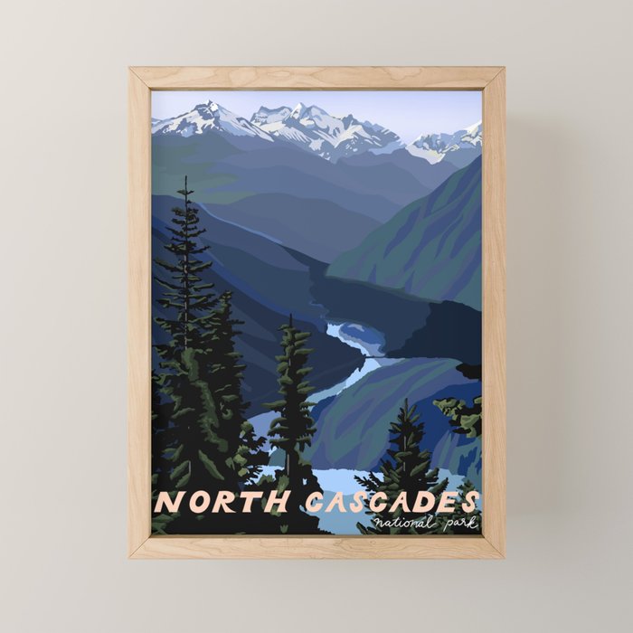 North Cascades National Park, Vintage Mini Art Print Gallery Image 1