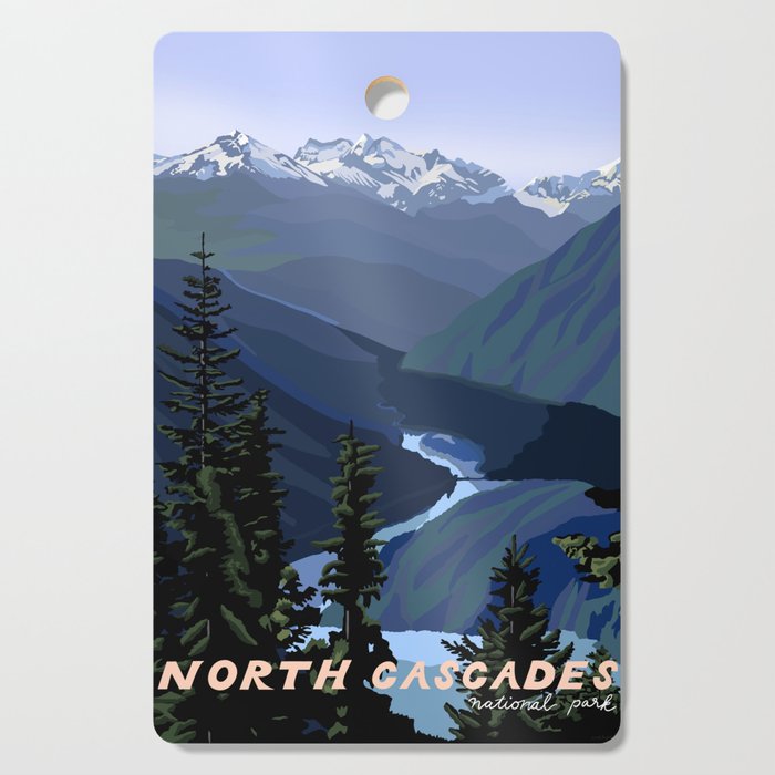 North Cascades National Park, Vintage Cutting Board Gallery Image 1