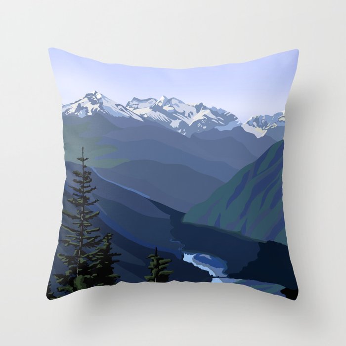 North Cascades National Park, Vintage Throw Pillow Gallery Image 6