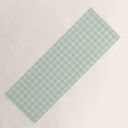 Retro Green Blue Gingham Yoga Mat Gallery Image 1