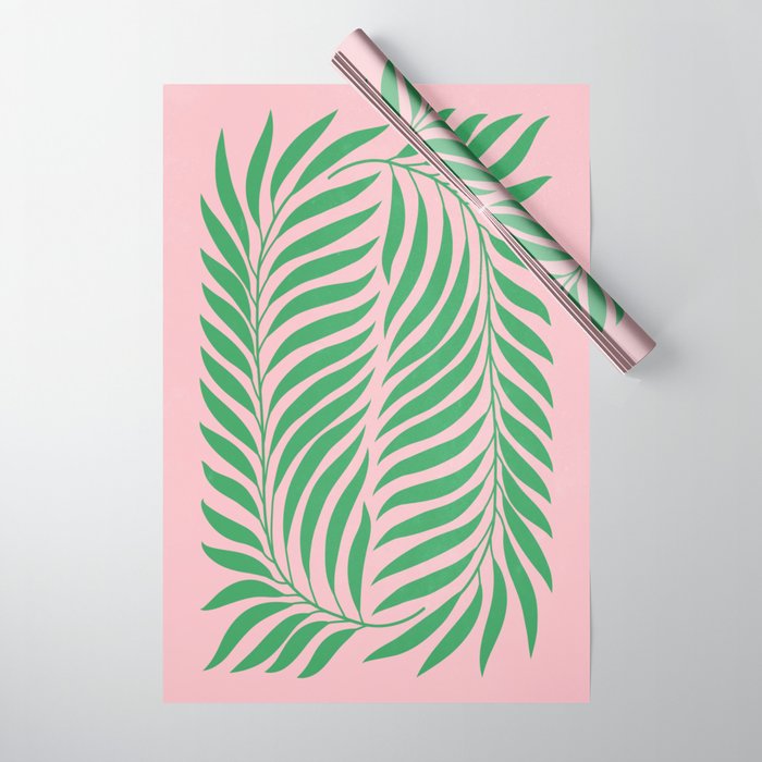 Two Ferns: Azalea & Ocean Green Wrapping Paper Gallery Image 1