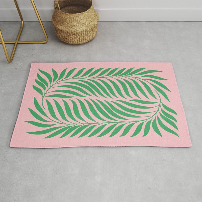 Two Ferns: Azalea & Ocean Green Rug Gallery Image 1