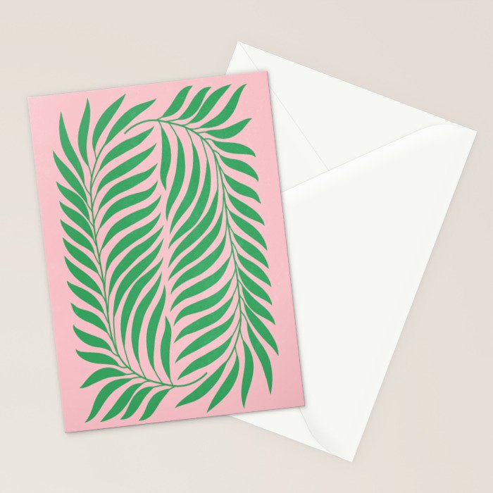 Two Ferns: Azalea & Ocean Green Stationery Card Gallery Image 2