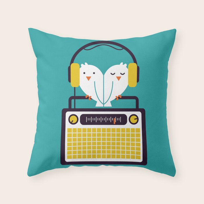 Radio Mode Love Throw Pillow Gallery Image 1