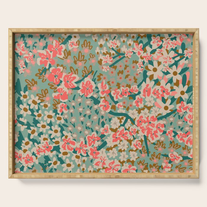 BENGAL KUMA FLORAL Serving Tray Gallery Image 1