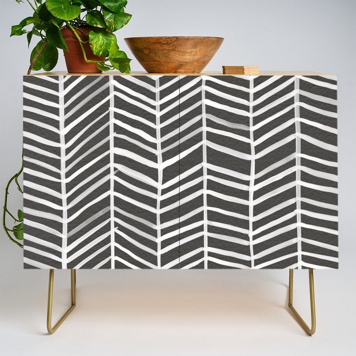 Herringbone - Black & White Credenza Gallery Image 1