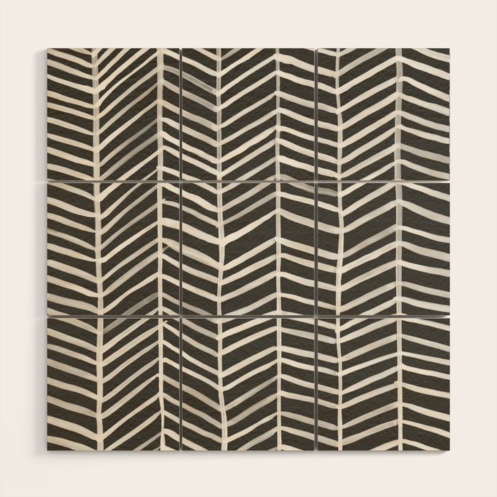 Herringbone - Black & White Wood Wall Art Gallery Image 1