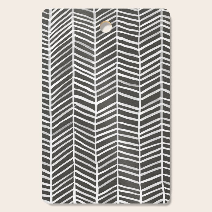 Herringbone - Black & White Cutting Board Gallery Image 1