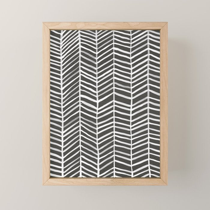 Herringbone - Black & White Mini Art Print Gallery Image 1