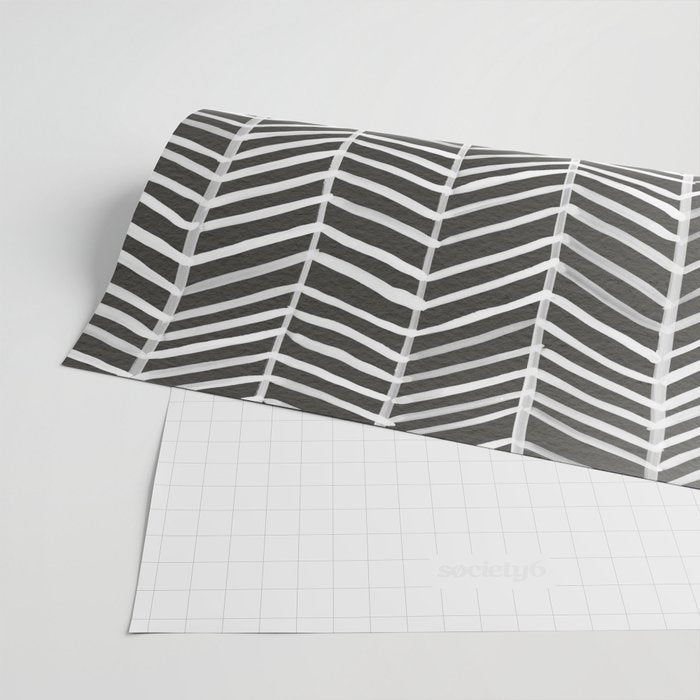 Herringbone - Black & White Wrapping Paper Gallery Image 2