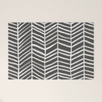 Herringbone - Black & White Welcome Mat Gallery Image 1