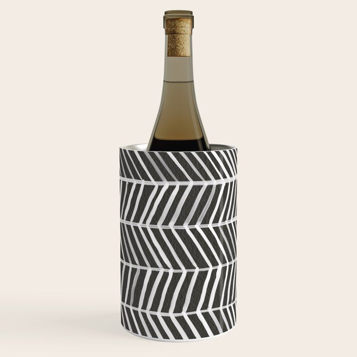 Herringbone - Black & White Wine Chiller Gallery Image 3