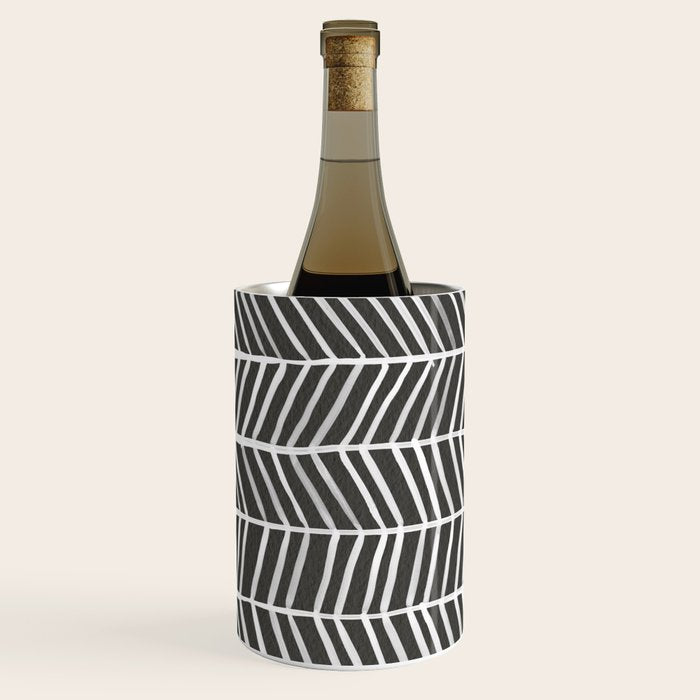 Herringbone - Black & White Wine Chiller Gallery Image 2
