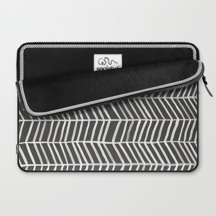 Herringbone - Black & White Laptop Sleeve Gallery Image 2