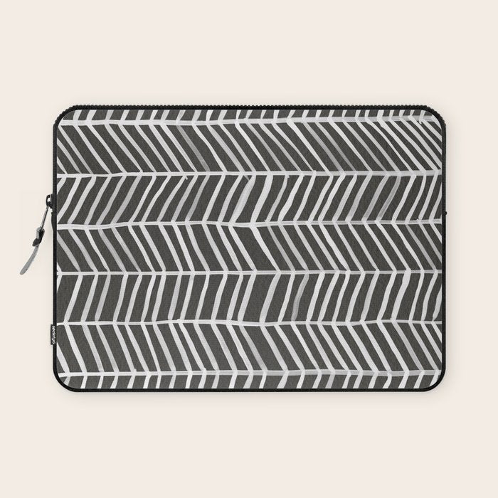 Herringbone - Black & White Laptop Sleeve Gallery Image 1
