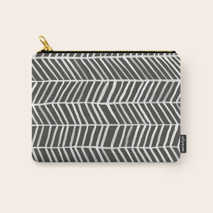 Herringbone - Black & White Carry All Pouch Gallery Image 1