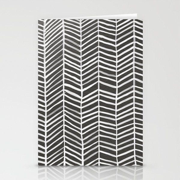 Herringbone - Black & White Stationery Card Gallery Image 1