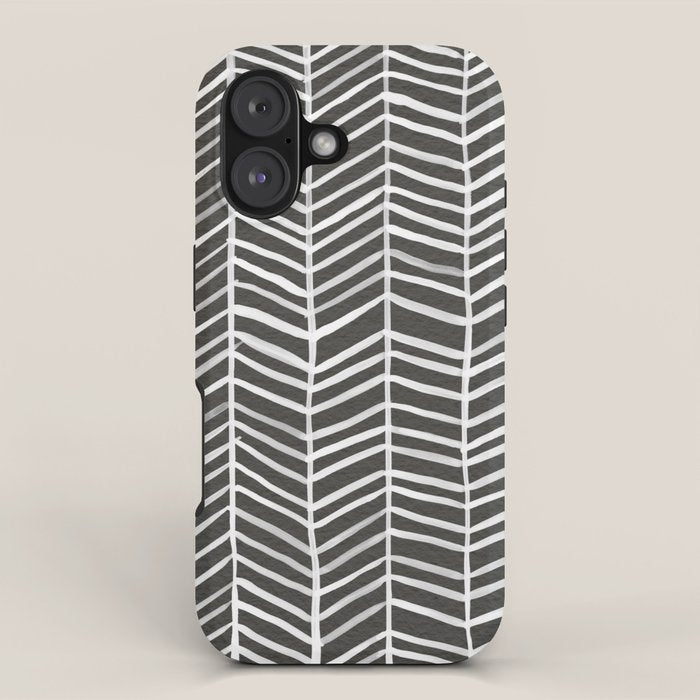 Herringbone - Black & White iPhone Case Gallery Image 1