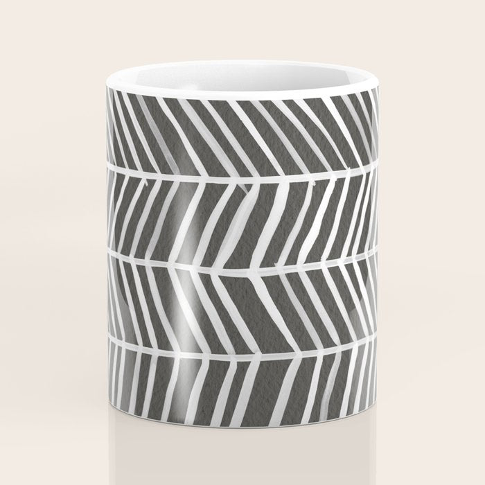 Herringbone - Black & White Coffee Mug Gallery Image 4