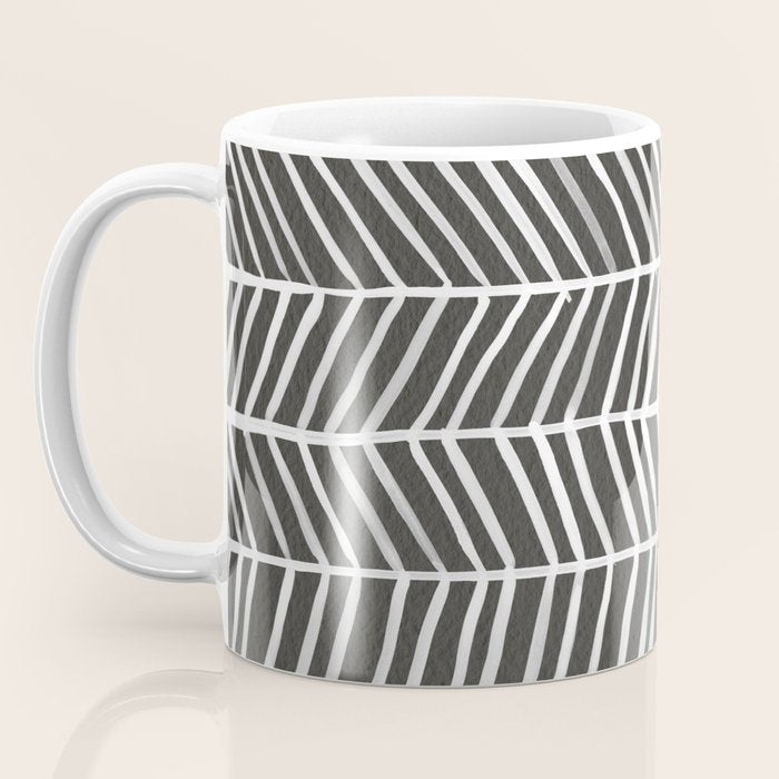 Herringbone - Black & White Coffee Mug Gallery Image 3