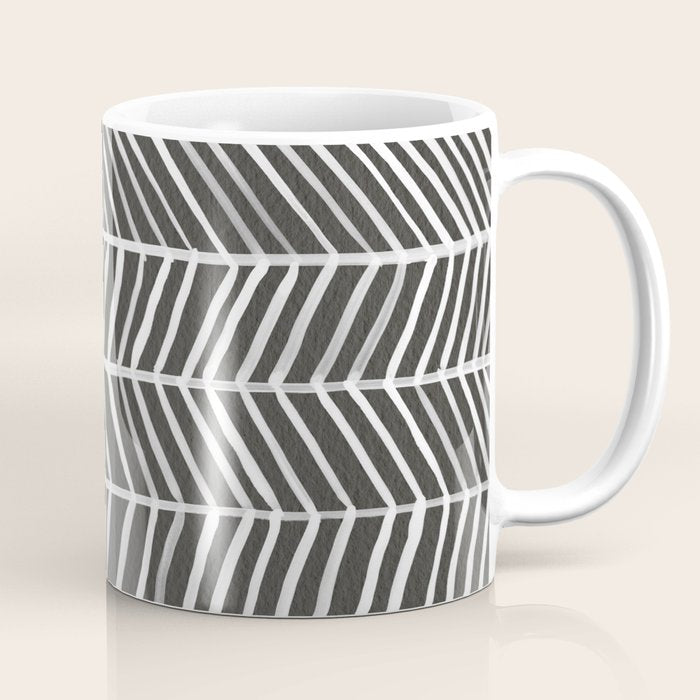 Herringbone - Black & White Coffee Mug Gallery Image 1
