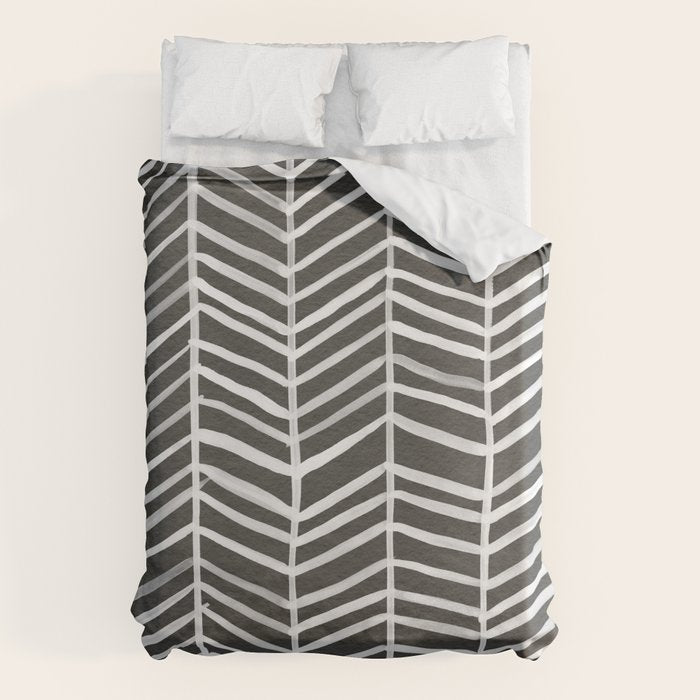 Herringbone - Black & White Duvet Cover Gallery Image 6