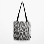 Herringbone - Black & White Tote Bag Gallery Image 2