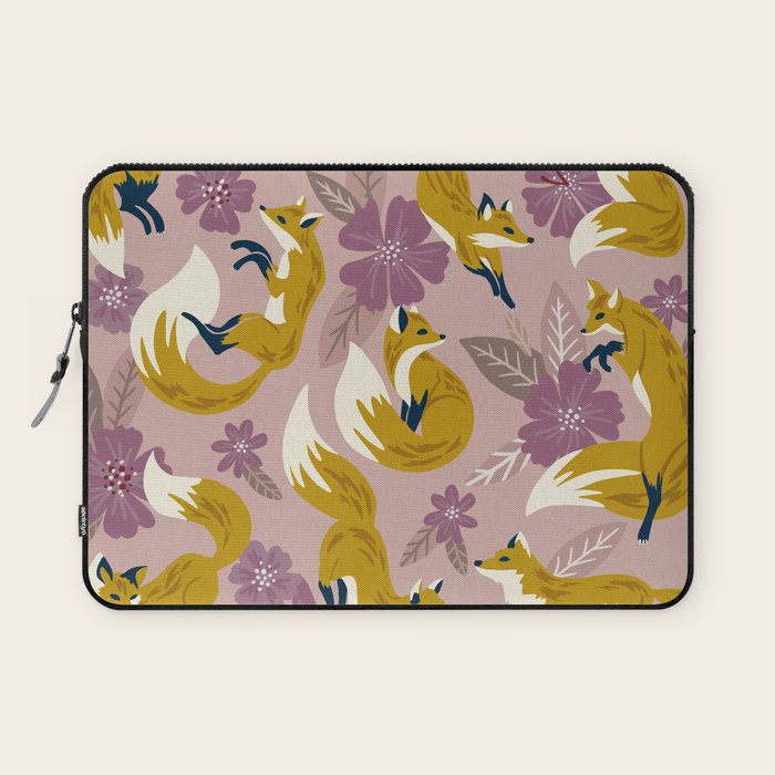 Foxes & Blooms - Lavender Palette Laptop Sleeve Gallery Image 1