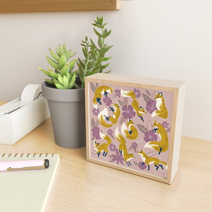 Foxes & Blooms - Lavender Palette Mini Art Print Gallery Image 2