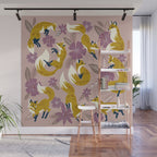 Foxes & Blooms - Lavender Palette Wall Mural Gallery Image 1