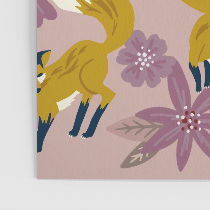 Foxes & Blooms - Lavender Palette Poster Gallery Image 3